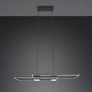Trio Lighting Albany LED függőlámpa, fekete, 100 x 28 cm, alumínium CCT fényerőszabályzóval, dimmelhető, Fekete, Nappali / Étkező, Alumínium, Modern