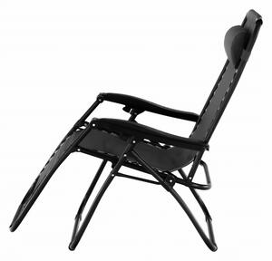 KONDELA Állítható kerti szék, fekete, GERALD