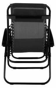 KONDELA Állítható kerti szék, fekete, GERALD