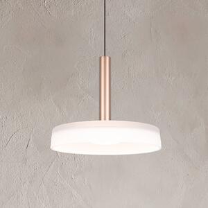 Trio Lighting Celeste LED-es függőlámpa, fehér/barna, Ø 22 cm, üveg, fényerőszabályzóval,, dimmelhető, Fehér / opál, Nappali / Étkező, Üveg, Modern