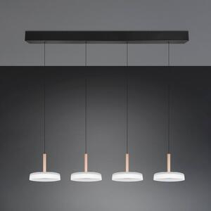 Trio Lighting LED függőlámpa Celeste fehér/barna 115 cm 4 lámpás üveg dimmelhető, dimmelhető, Fehér / opál, Nappali / Étkező, Üveg, Modern