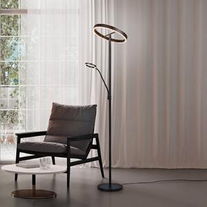 Trio Lighting LED állólámpa Willis, fekete, 180 cm magas, fém CCT fényerőszabályzóval, dimmelhető, Fekete, Nappali / Étkező, fém, Modern