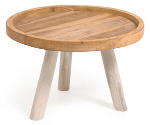 Natúr színű teakfa kerek dohányzóasztal ø 55 cm Glenda – Kave Home