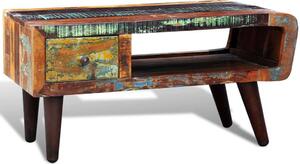 Újrahasznosított Fa Dohányzóasztal - Antik Stílus - 90x45x45 cm