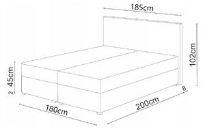 Franciaágy Boxspring 180x200 cm Waller (ágyráccsal és matraccal) (rózsaszín). 1007739