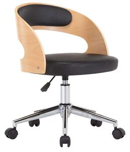 Forgószék - Fa és Műbőr - Ergonomikus - Fekete