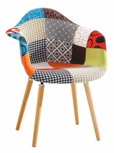 Fotel, anyag patchwork/bükk, KADIR NEW TIP 1