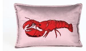 Lobster rózsaszín bársonypárna homárral, 50 x 35 cm - Velvet Atelier