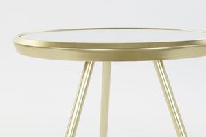 Asztal kávés fém üveg 50x50x48 matt aranyozott
