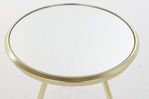 Asztal kávés fém üveg 50x50x48 matt aranyozott