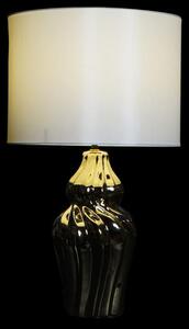 Lámpa asztali kerámia vászon 30x30x56 fényes
