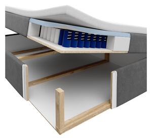 Mimicry sötétszürke bársony kétszemélyes ágy, 160 x 200 cm - Mazzini Beds