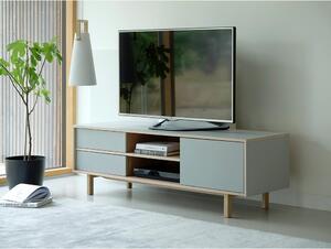 Bilbao szürke TV-állvány tölgyfa lábakkal - Unique Furniture