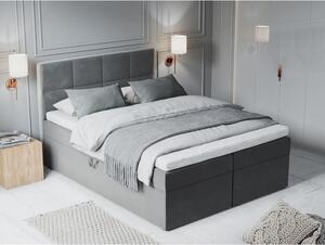 Szürke boxspring ágy tárolóhellyel 160x200 cm Mimicry – Mazzini Beds