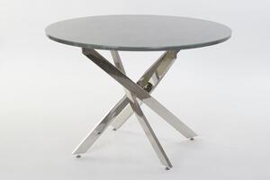 Asztal acél üveg 107x107x76