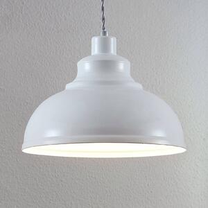 Lindby függesztéklámpa Albertine, 29 cm, fehér, fém, dimmelhető, Fehér / opál, Nappali / Étkező, fém, Vintage