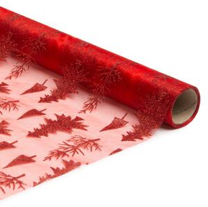 Karácsonyi asztalterítő futó - piros / piros - 180 x 28 cm - 3 féle