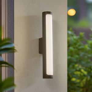 Lucande LED kültéri fali lámpa Tuberia, antracit, fém, Ø 7cm