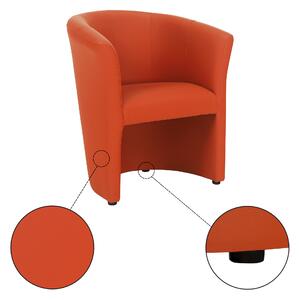 KONDELA Klub fotel, textilbőr, narancssárga, CUBA