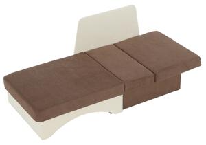 KONDELA Kanapé fotel ágyfunkcióval, barna+bézsszínű, jobbos KUBOS