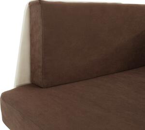 KONDELA Kanapé fotel ágyfunkcióval, barna+bézsszínű, jobbos KUBOS