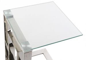 Asztal telefonos acél üveg 40x40x55