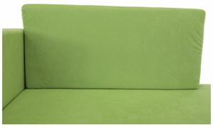 KONDELA Kanapé fotel ágyfunkcióval, zöld+bézs színű, bal oldali kivitel, KUBOS