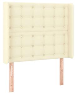Krémszínű műbőr led-es fejtámla 83x16x118/128 cm