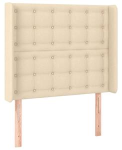 Krémszínű szövet led-es fejtámla 103x16x118/128 cm
