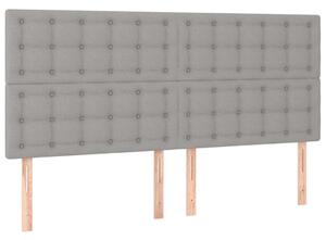 Világosszürke szövet led-es fejtámla 160x5x118/128 cm