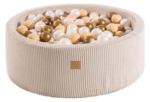 Krémszínű kordbársony labdamedence ø 90x30 cm Montessori – Meowbaby