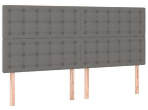 Sötétszürke szövet led-es fejtámla 200x5x118/128 cm
