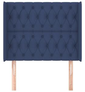 Elegáns Kék Szövet Fejtámla Szárnyakkal - 103x16x118/128 cm