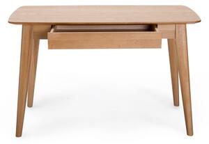 Rho fiókos íróasztal tölgyfa lábakkal, 120 x 60 cm - Unique Furniture
