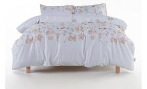 Fehér egyszemélyes pamut-szatén ágyneműhuzat 140x200 cm Ivory Garden Floral – Mila Home Luxury