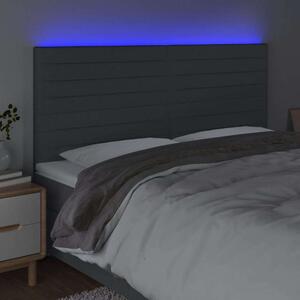 LED Fejtámla - Sötétszürke Szövet - 200x128cm