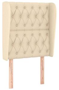 Elegáns Szövet Fejtámla Szárnyakkal - Krémszín - 83x23x118/128cm