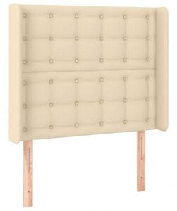 Krémszínű szövet fejtámla szárnyakkal 103x16x118/128 cm