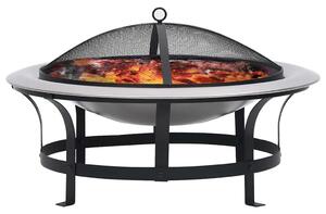 VidaXL rozsdamentes acél kültéri tűztál grillráccsal 76 cm