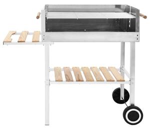 VidaXL XXL rozsdamentes acél kerekes faszenes grillsütő 2 polccal