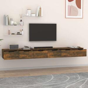 2 db füstös tölgy színű szerelt fa faliszekrény 102x30x20 cm