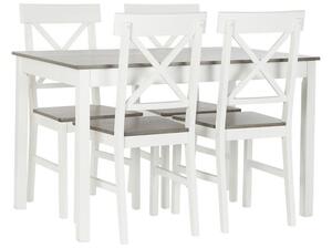 Asztal ebédlő szett 5db-os jegenyefa 118x74x73 fehér