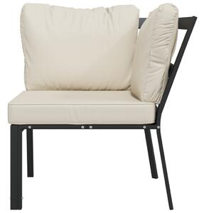 VidaXL acél kerti szék homokszínű párnákkal 76 x 76 x 79 cm