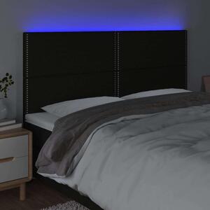 Fekete szövet led-es fejtámla 200x5x118/128 cm