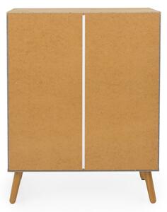 Dot szürke szekrény tölgyfa dekorral, szélesség 79 cm - Tenzo