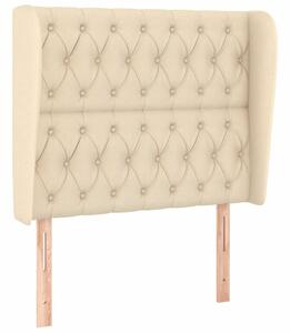 Krémszínű szövet fejtámla szárnyakkal 103 x 23 x 118/128 cm