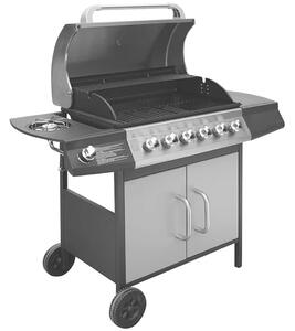 VidaXL fekete és ezüst gáz grillsütő 6+1 fűtőfelülettel