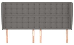 VIDAXL Fejtámla Szövet - Sötétszürke - 203x23x118/128 cm