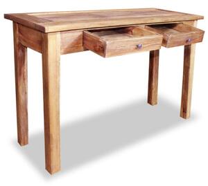 Rusztikus Tömörfa Tálalóasztal - 2 Fiók - 123x42x75 cm