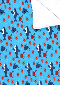 Pamut takaró 70×90 – kék tengeri állatkák